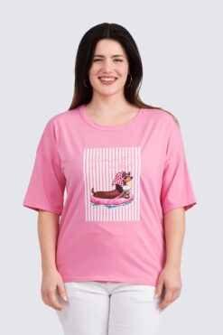 T-paita mäyräkoira - vaaleanpunainen