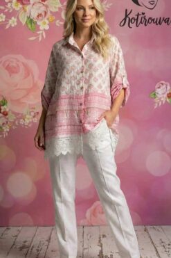 Ellu print paitis - vaaleanpunainen