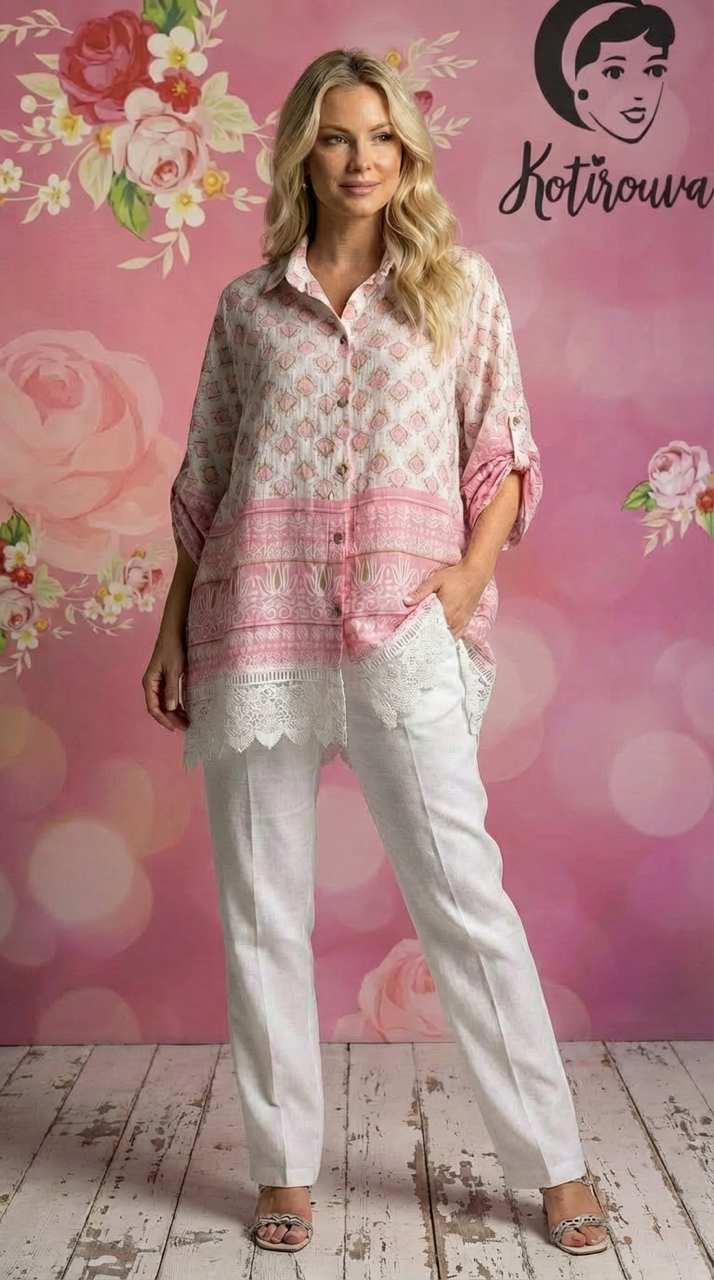 Ellu print paitis - vaaleanpunainen