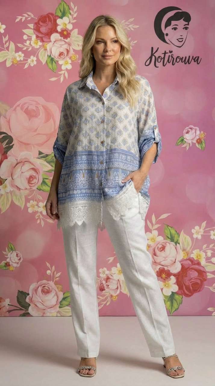 Ellu print paitis - Siniliila