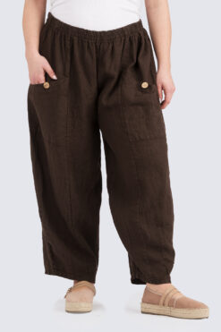 Annika pellavahousut - ruskea