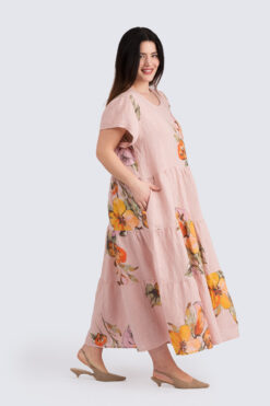 Aino pellavamekko - roosa