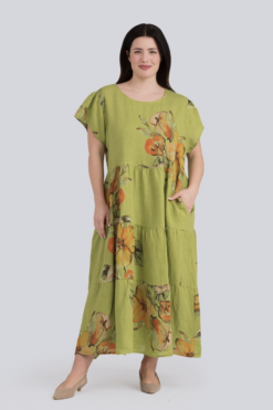 Aino pellavamekko - pistaasi