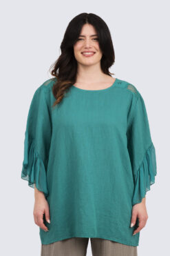 Aino pellavapusero - petrooli