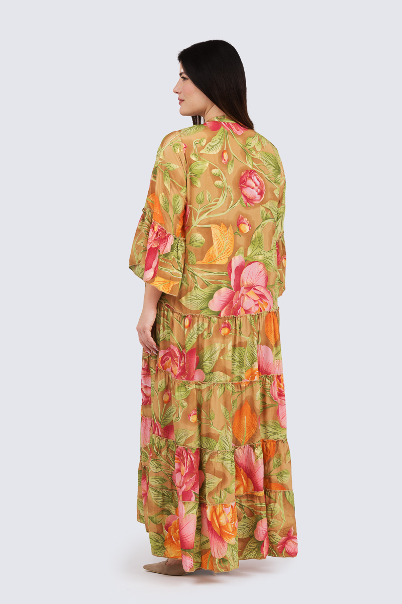 Collina pitkä mekko- beige/pinkki - Image 3