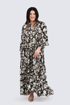 Collina pitkä mekko- musta/valko