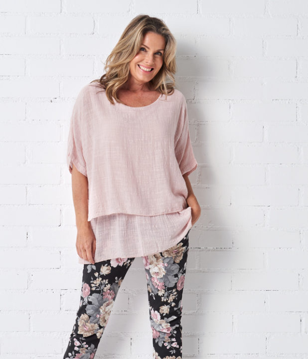 Elisa tunika - puuteriroosa