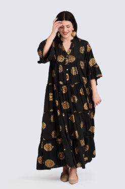 Marghera pitkä mekko-musta/kulta