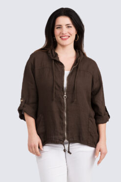 Pellavapusakka - ruskea