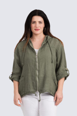 Pellavapusakka - oliivi