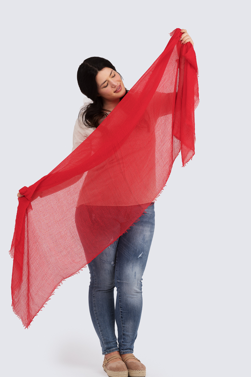 Yksivärinen huivi - punainen