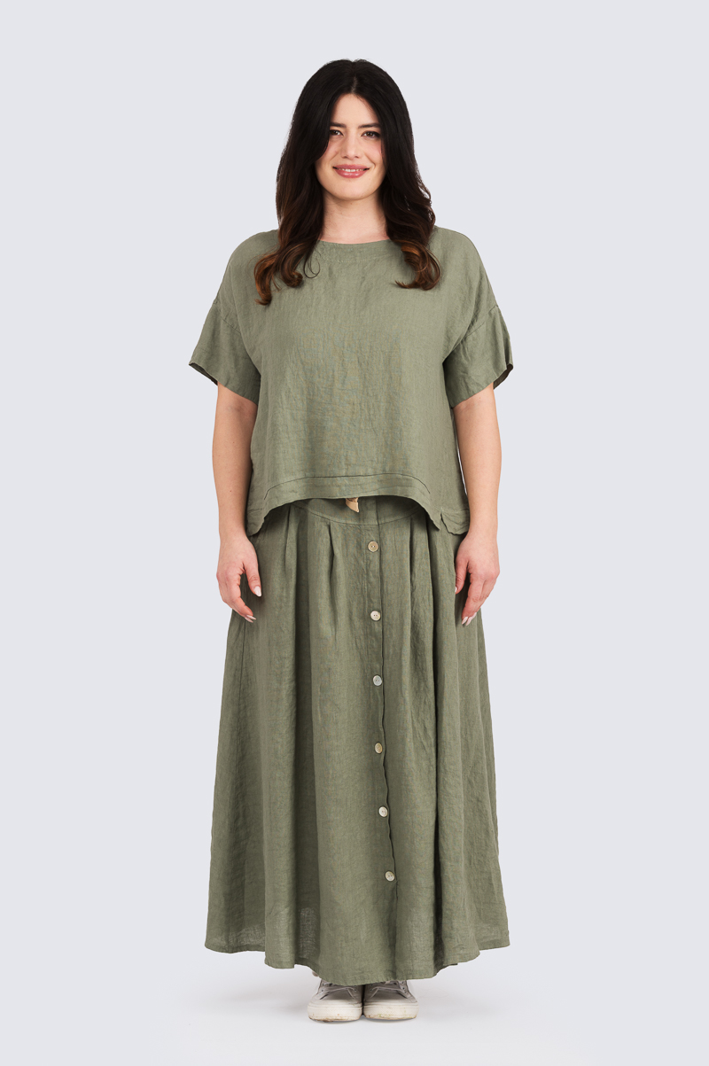 Penelope pellavapusero - oliivi - Image 2