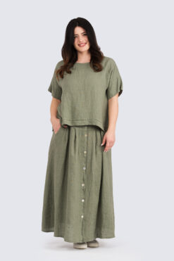 Penelope pellavapusero - oliivi