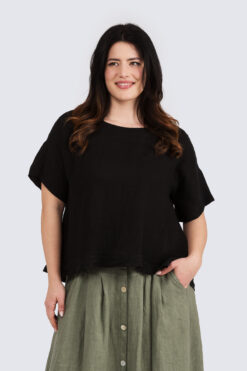 Penelope pellavapusero - musta