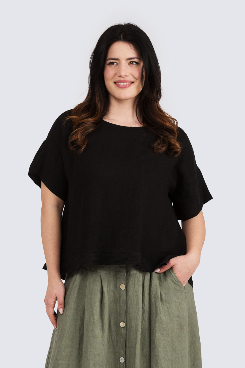 Penelope pellavapusero - musta