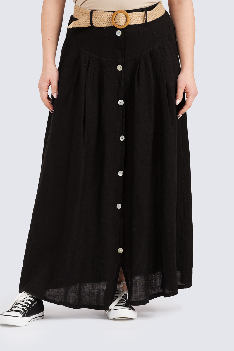 Penelope pellavahame - musta