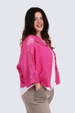 Peppi pellavatakki- pinkki