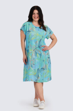 Sari printtimekko - turkoosi