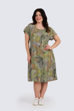 Sari printtimekko - oliivi