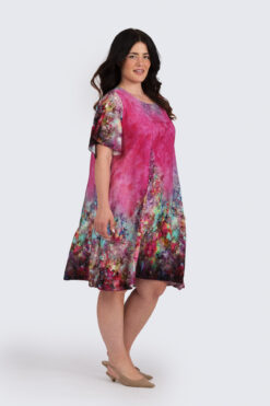 Pitkä tunika print-fuksia
