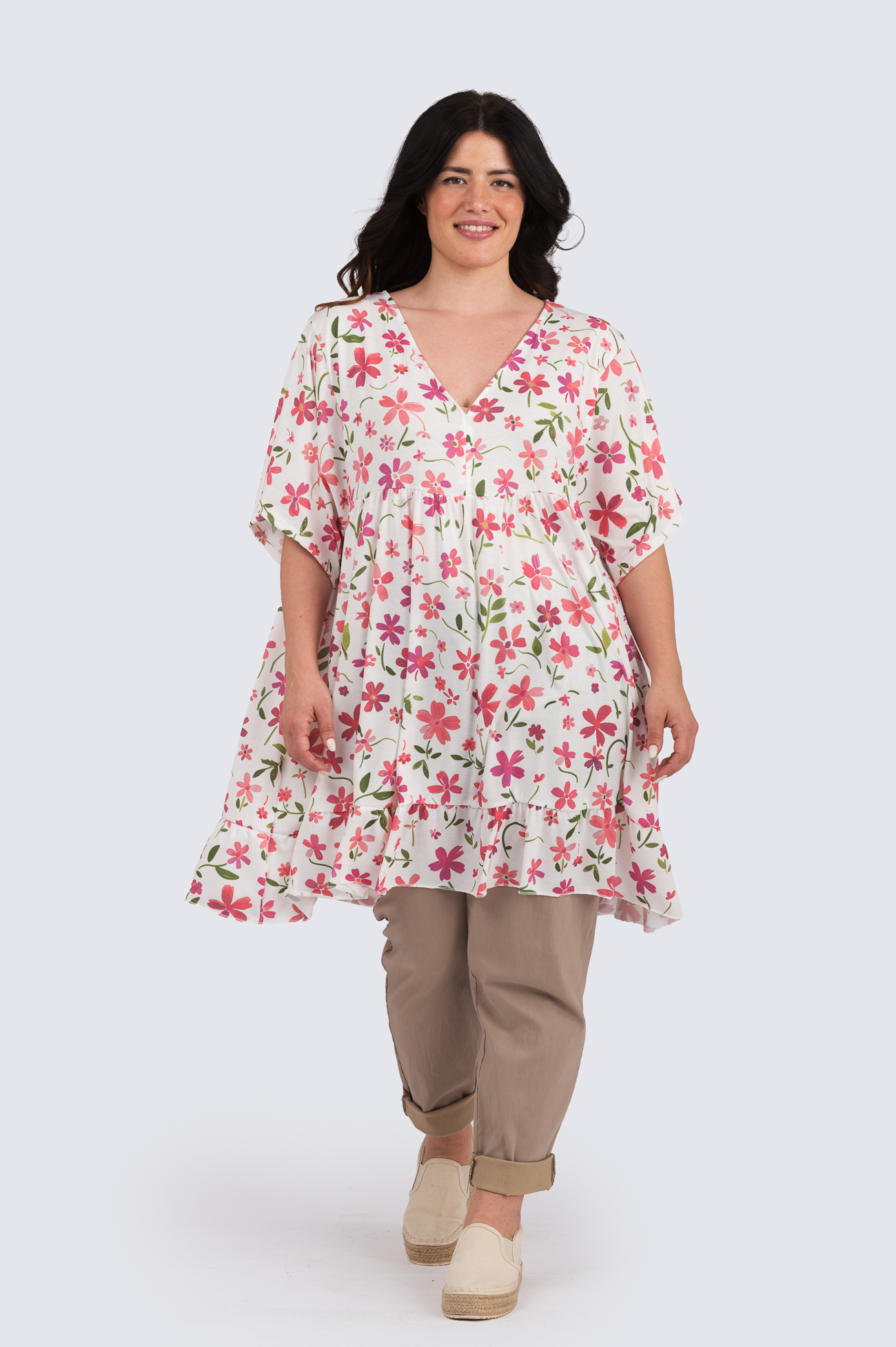 3XL tunika - koralli kukka - Image 3