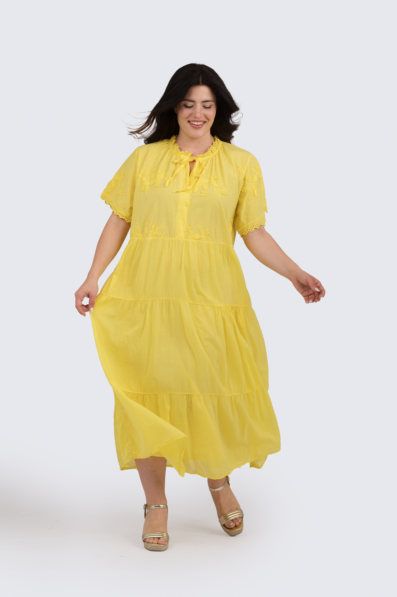 Sophia puuvillamekko- keltainen - Image 2