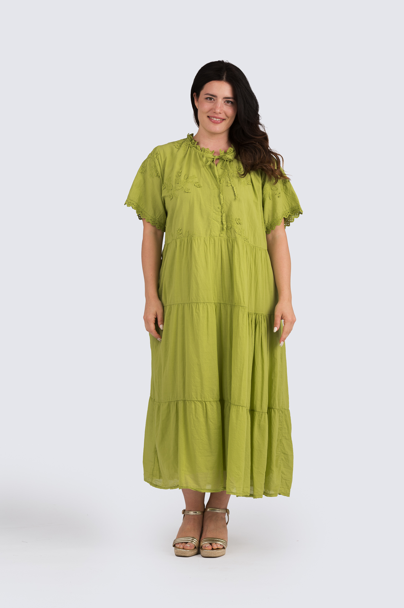 Sophia puuvillamekko- limen vihreä - Image 3