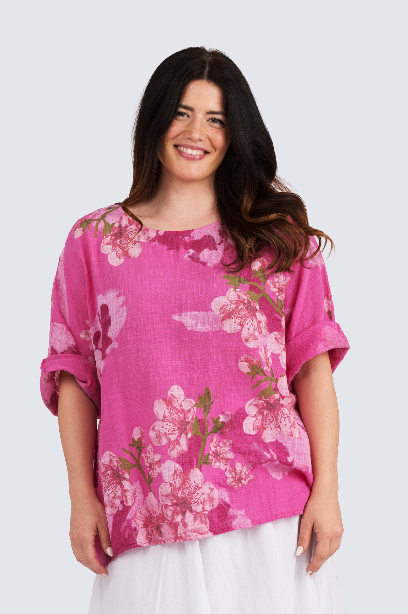 Kaariina kukkapusero - pinkki - Image 3