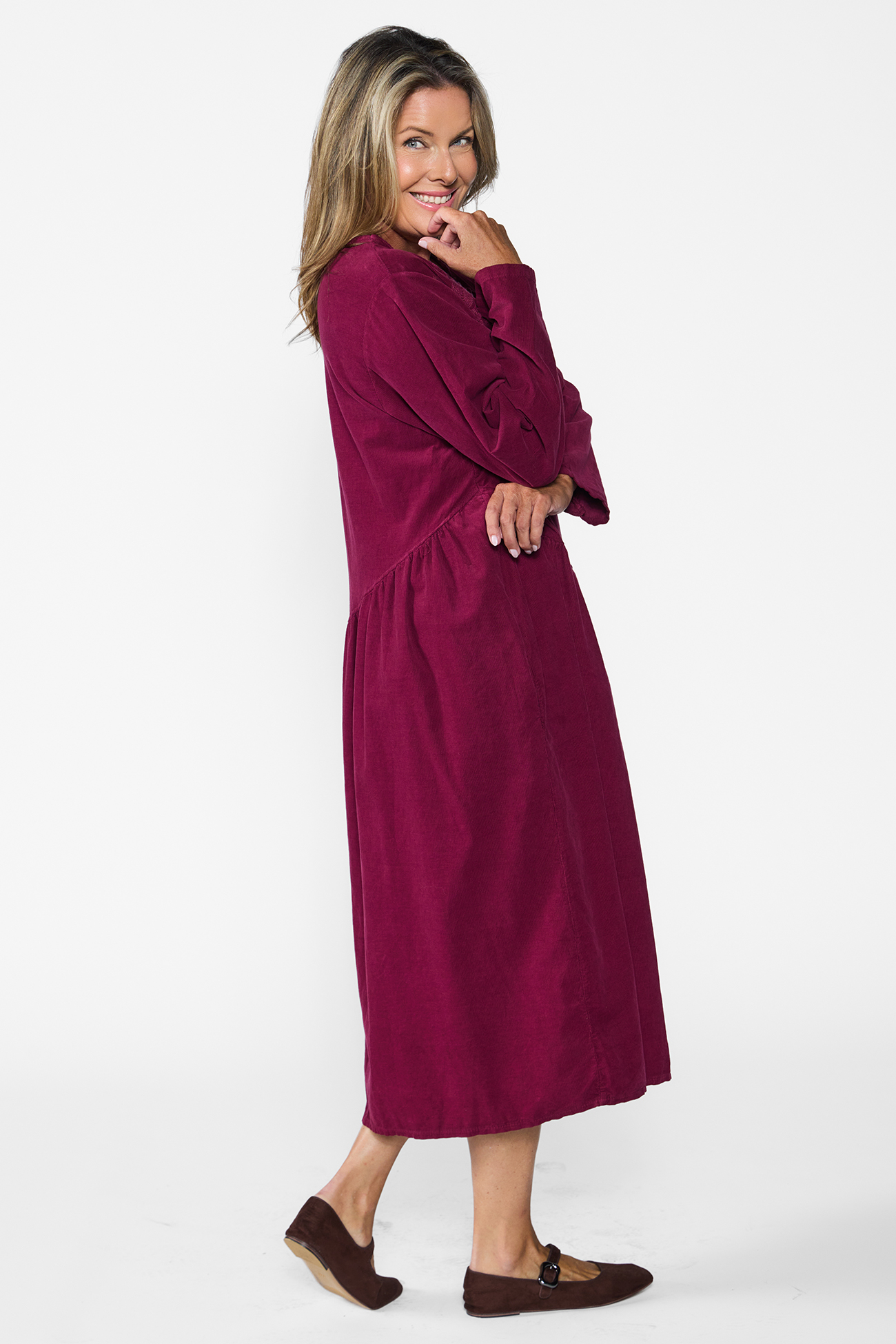 Ilaria samettimekko - viininpunainen - Image 3