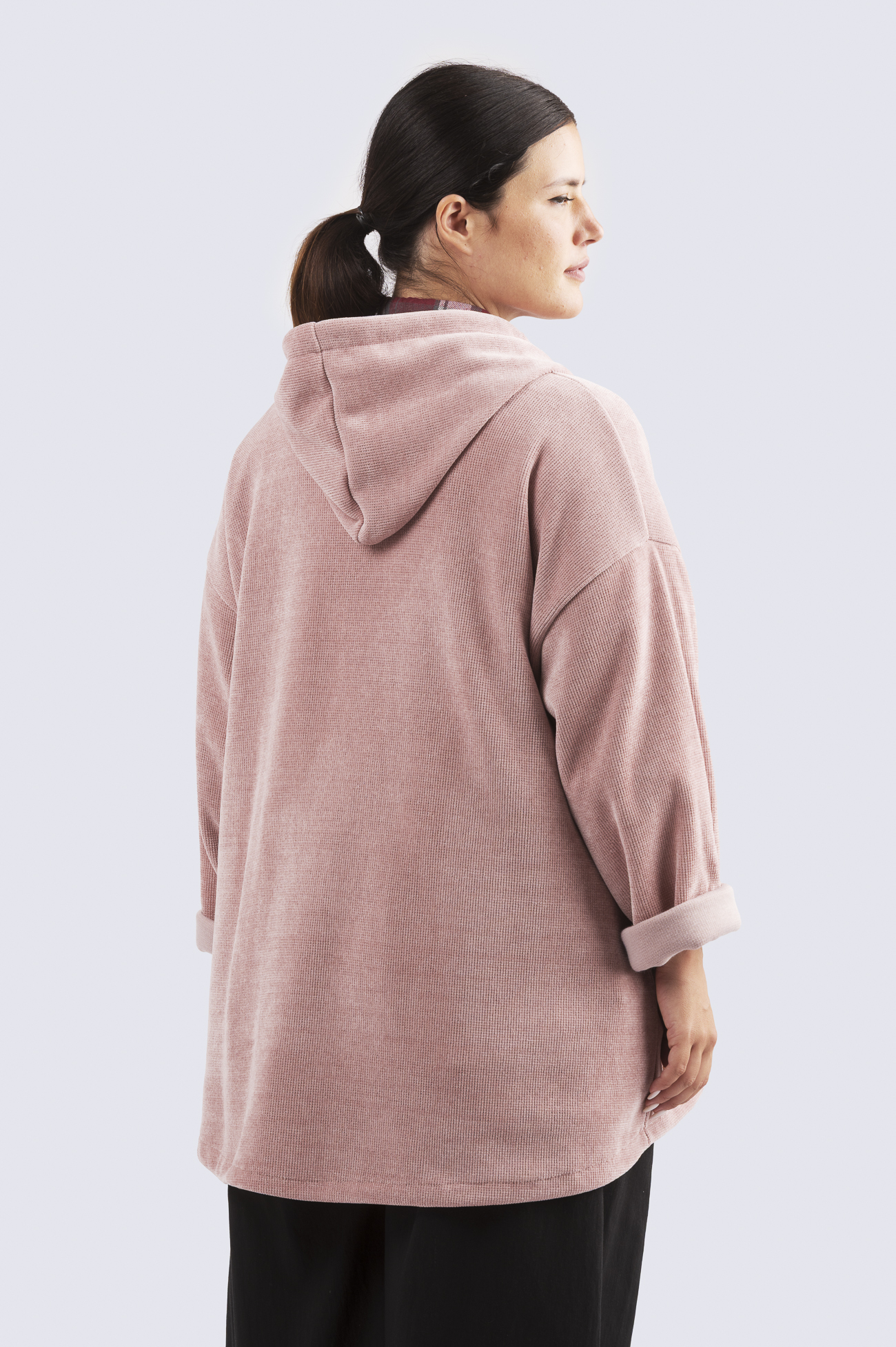 Irene samettinen takki XXL-kossa- roosa - Image 3