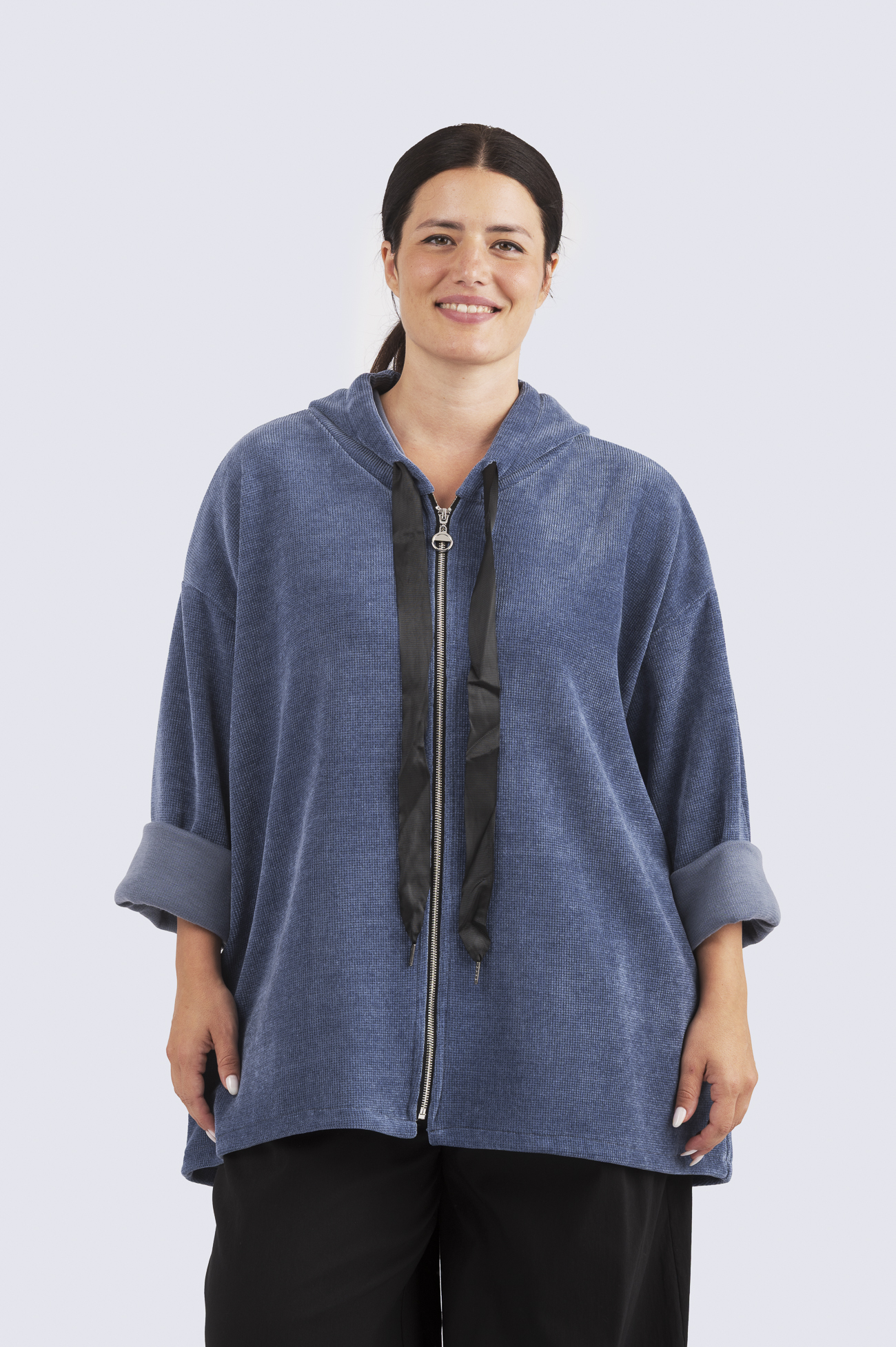 Irene samettinen takki XXL-kossa-sininen - Image 3