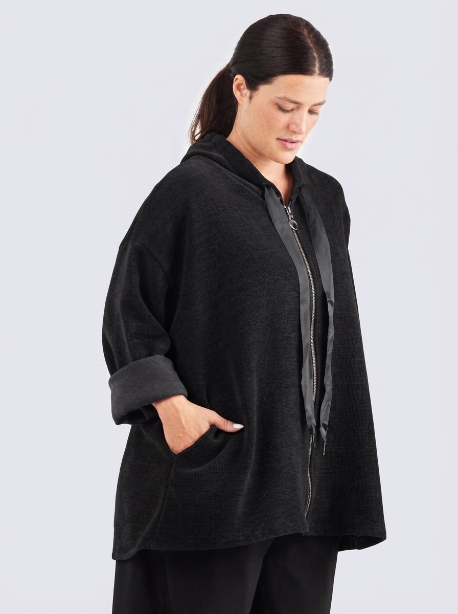 Irene samettinen takki XXL-kossa-musta - Image 3