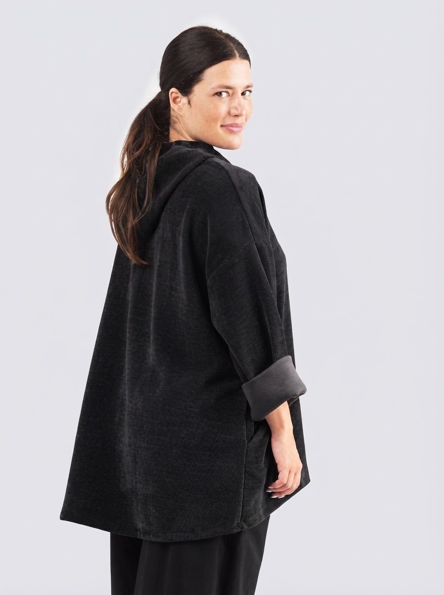 Irene samettinen takki XXL-kossa-musta - Image 2