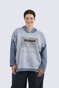 Leopardi print huppari - sininen