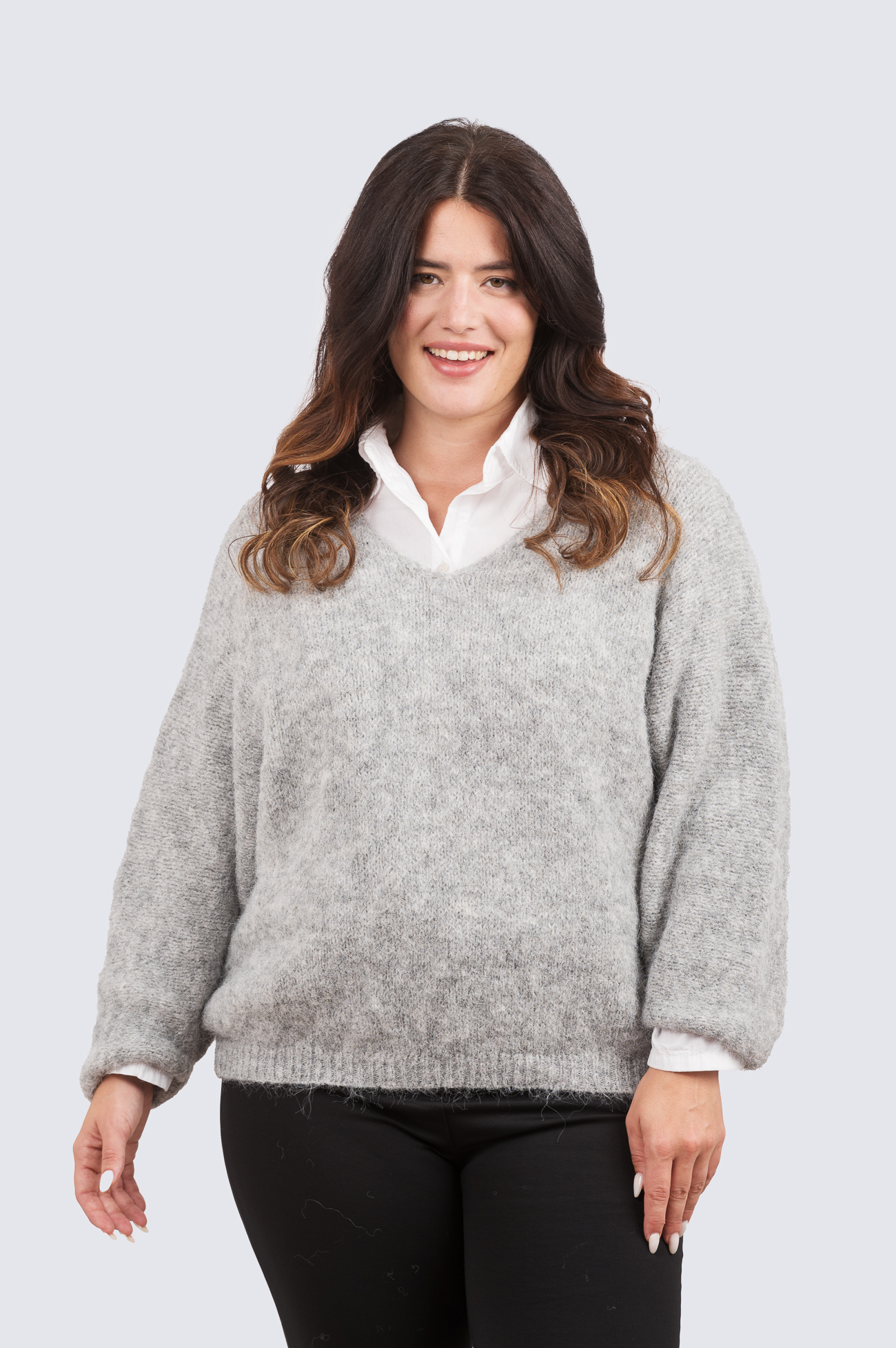 Esther neule -vaaleanharmaa - Image 3