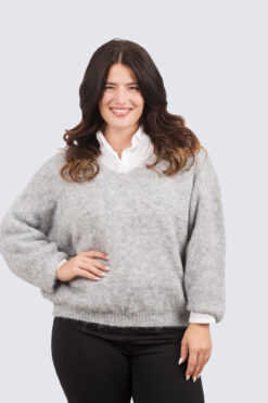 Esther neule -vaaleanharmaa