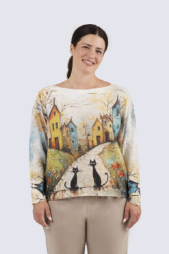 Carmela print neule - Kissa