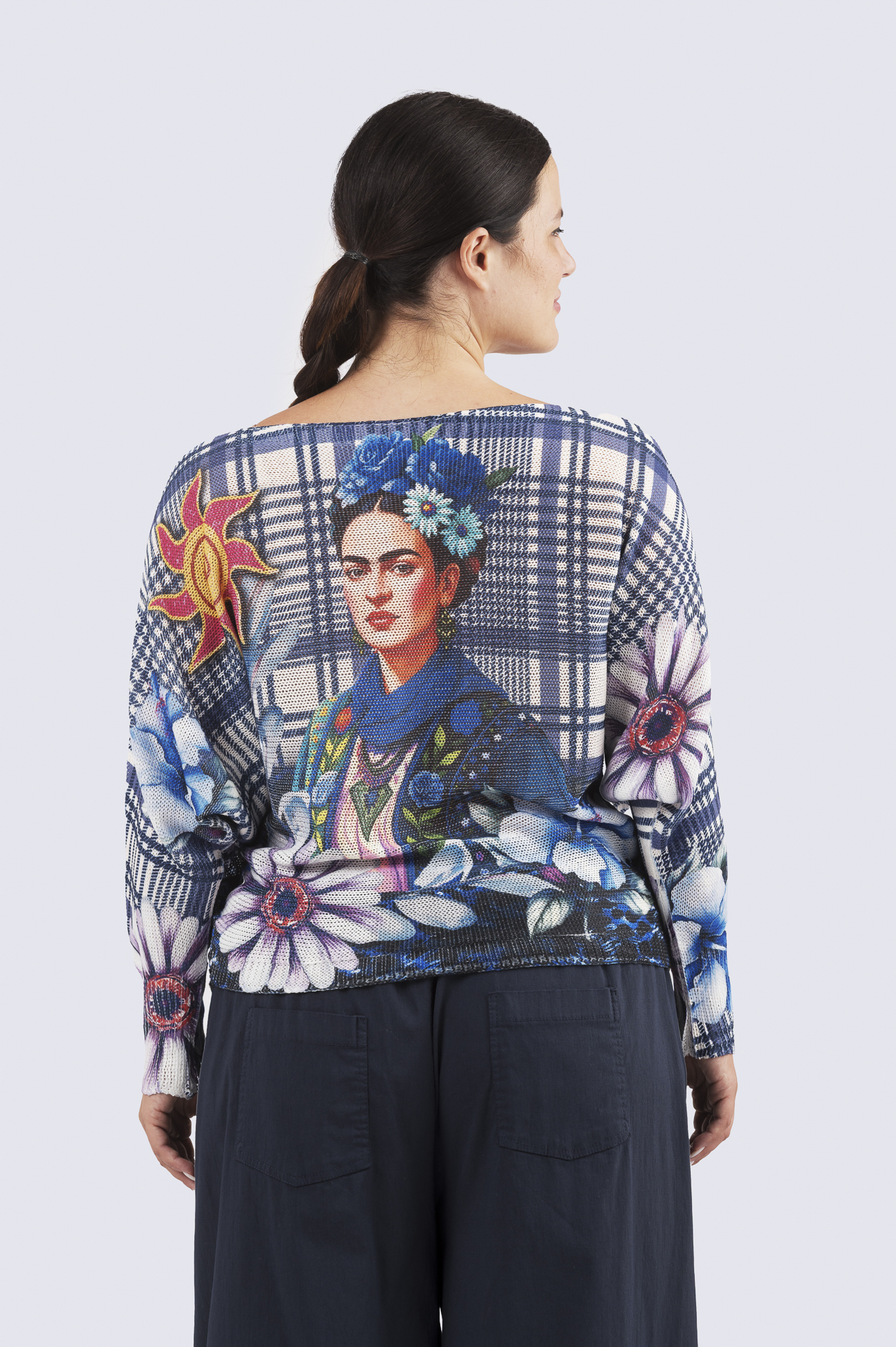 Carmela print neule - Frida- sininen - Image 2
