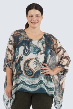 Silk poncho - petrooli
