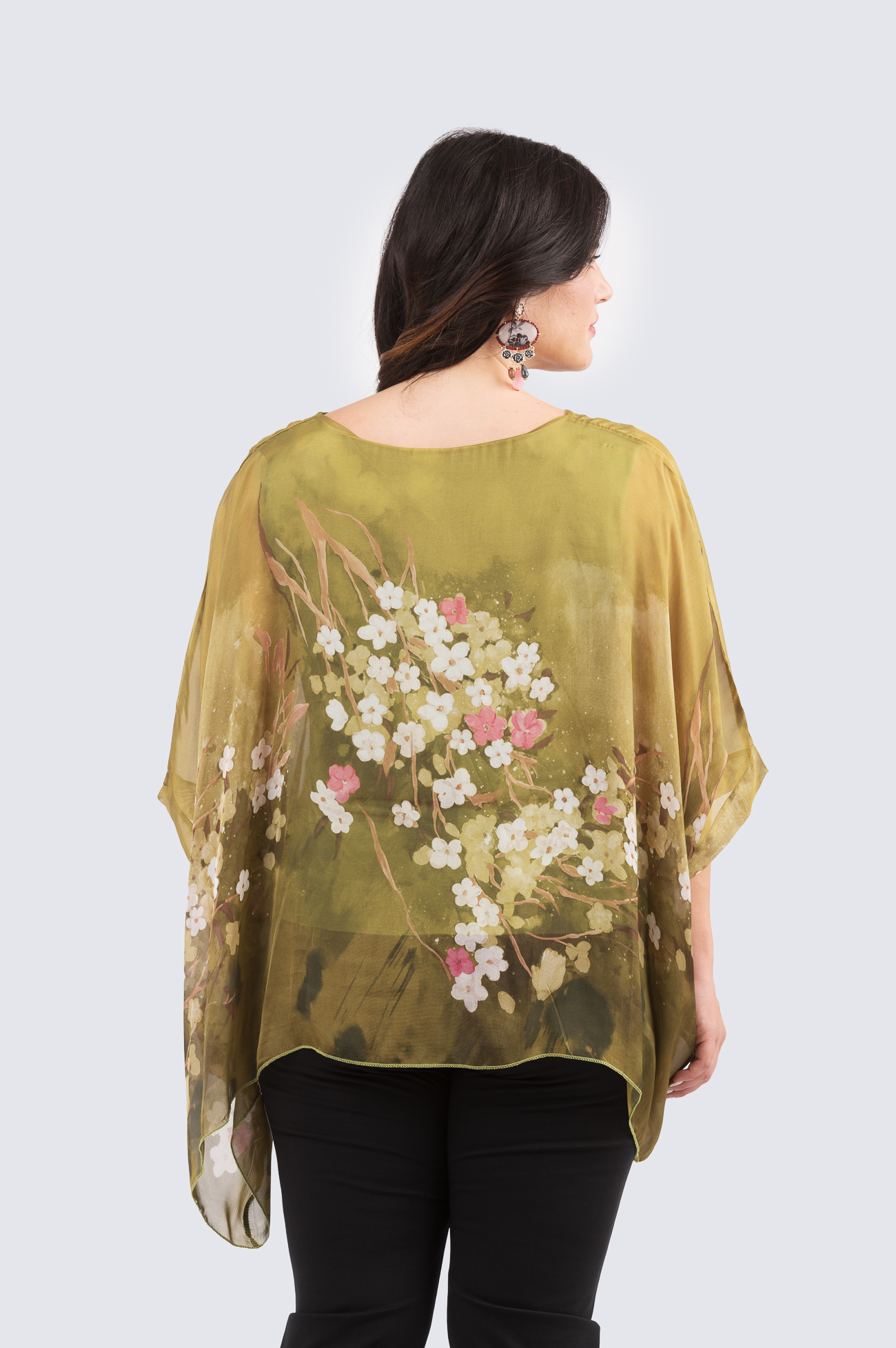 Silk poncho - sakura-pistaasi - Image 3