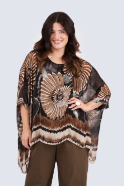 Silk poncho - Petra-musta