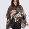 Silk poncho - sakura- musta - Image 2