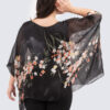 Silk poncho - sakura- musta - Image 3