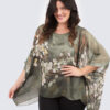 Silk poncho - sakura- oliivi - Image 2
