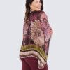 Silk poncho - Petra-viininpunainen - Image 4