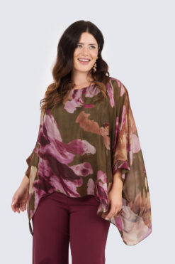 Silk poncho - Daniela