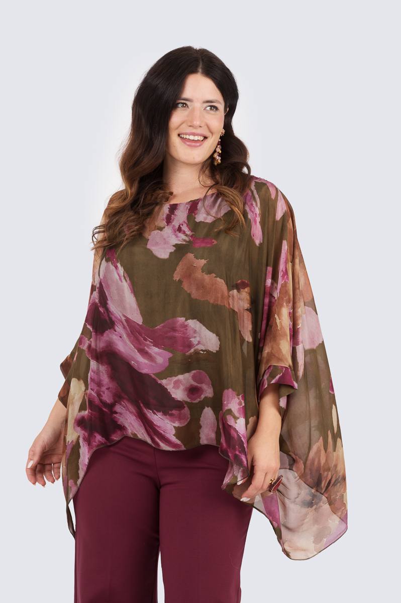 Silk poncho - Daniela