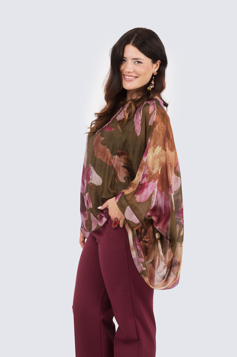 Silk poncho - Daniela - Image 2