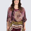 Silk poncho - Petra-viininpunainen - Image 2