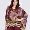 Silk poncho - Petra-viininpunainen